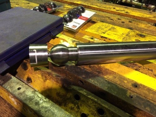CNC machined hydraulic cylinder rod end (spherical for levelling foot)